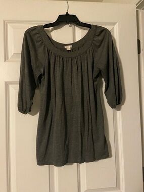 Xhilaration Gray Scoop Neck 3/4 Sleeve Tunic